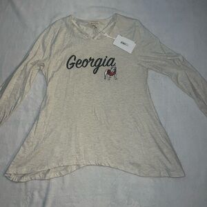 Georgia Women's Cream Long Sleeve Top